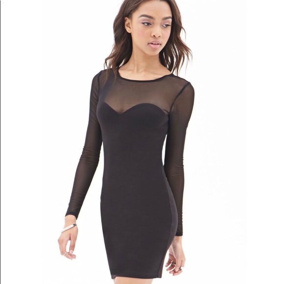 Forever 21 NWT Short Black Body-con Dress Size M - Picture 8 of 8